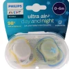 Sucettes ultra-air day and night 0/6 mois Philips Avent - lot de 2 sucettes