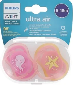 Sucettes ultra air 6-18 mois Philips Avent - lot de 2 sucettes