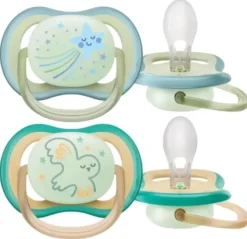 Sucettes ultra air nuit 0-6 mois Philips Avent - lot de 2 sucettes