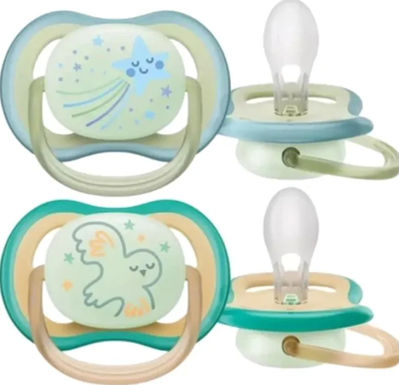 Sucettes ultra air nuit 0-6 mois Philips Avent - lot de 2 sucettes