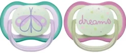 Sucettes ultra air nuit 0-6 mois Philips Avent - lot de 2 sucettes