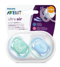 Sucette Ultra air 6-18 mois Avent - lot de 2 sucettes