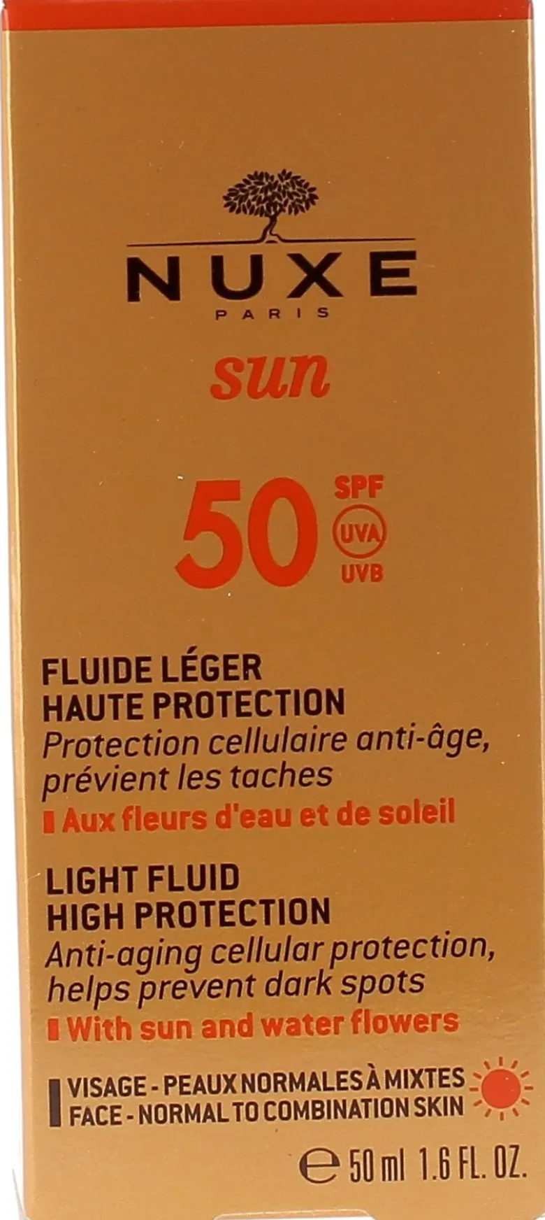 Sun fluide léger haute protection SPF50 Nuxe - flacon de 50 ml