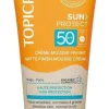 Sun Protect crème mousse fini mat SPF50 Topicrem - tube de 50ml