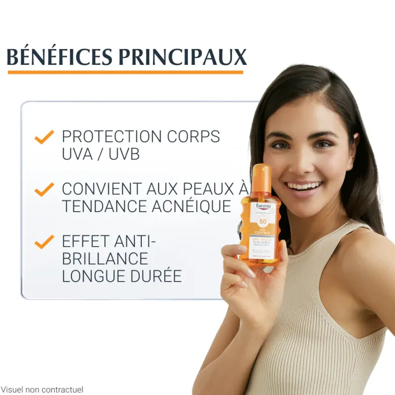 Sun Protection Oil Control Sun Spray transparent SPF50+ Eucerin - spray de 200 ml