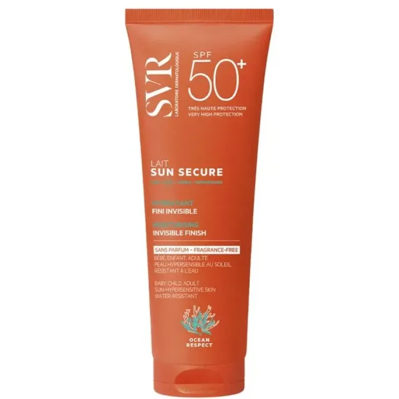 Sun Secure Lait hydratant sans parfum SPF50+ SVR - tube de 250ml