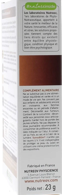 Sunsublim sans soleil autobronzant Nutreov - boite de 28 capsules