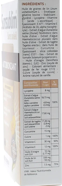 Sunsublim sans soleil autobronzant Nutreov - boite de 28 capsules
