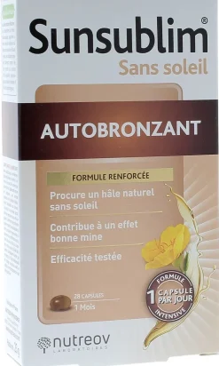 Sunsublim sans soleil autobronzant Nutreov - boite de 28 capsules