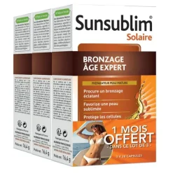 Sunsublim Solaire bronzage âge expert Nutreov - lot de 3 boites de 28 gélules 2+1 mois offert