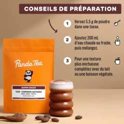 Super cacao + champignons adaptogènes Panda Tea