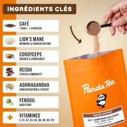 Super coffee café + champignons adaptogènes Panda Tea - sachet de 115g