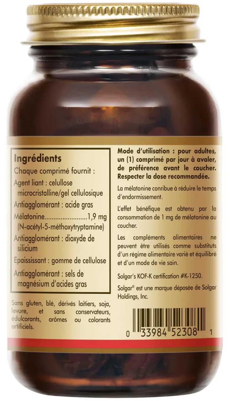 Super mélatonine Solgar – 60 comprimés