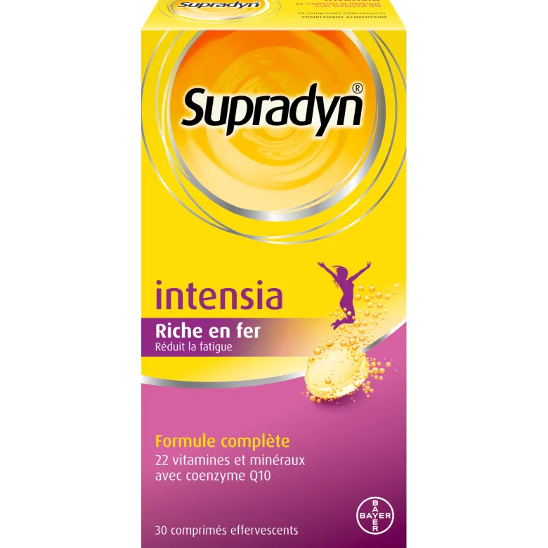 Supradyn Intensia Vitamines, Minéraux et Fer effervescent 30 comprimés Réduit la fatigue