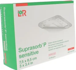 Suprasorb P sensitive border Pansement hydrocellulaire siliconé Lohmann & Rauscher - 10 unités de 7,5cm x 8,5cm