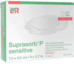 Suprasorb P Sensitive Multisite border 7,5 x 9,5 cm Lohmann & Rauscher - boîte de 10 unités