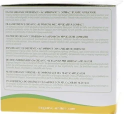 Tampon normal avec applicateur bio Organyc - boîte de 16 tampons
