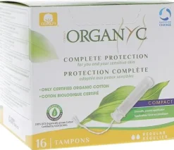 Tampon normal avec applicateur bio Organyc - boîte de 16 tampons