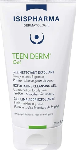 Teen Derm gel nettoyant exfoliant Isispharma - tube de 150ml
