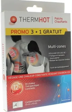 ThermHot Patchs chauffants multizones Therapearl - boîte de 3 patchs + 1 gratuit