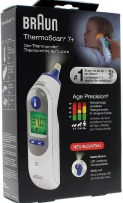 Thermoscan 7+ IRT 6525 thermomètre auriculaire Braun - 1 thermomètre