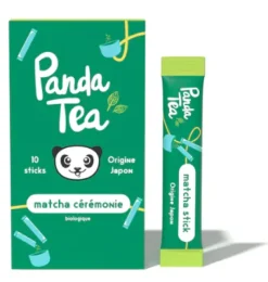 Thé Matcha cérémonie bio Panda Tea - boîte de 10 sticks