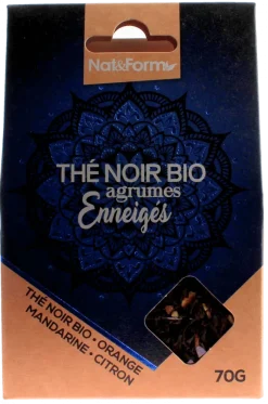 Thé noir bio agrumes enneigés Nat&form - boite de 70g