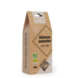 Tisane Défenses Naturelles citron, thym Bio Nat & Form - sachet de 80 g
