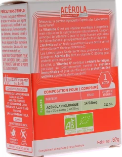 Toniphyt acérola Santé Verte - boîte de 20 comprimés