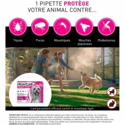 Tri-act solution pour spot-on chiens 2-5 kg Frontline - boîte de 6 pipettes de 0,5ml