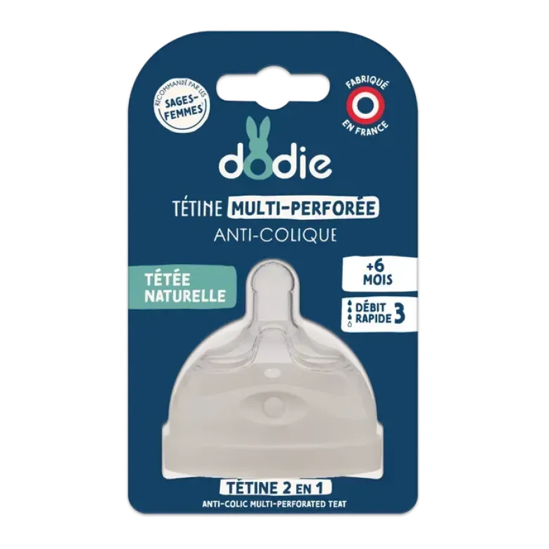 Tétine anti-colique multi-perforée Dodie - une tétine