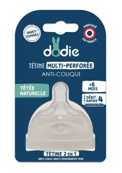 Tétine anti-colique multi-perforée Dodie - une tétine