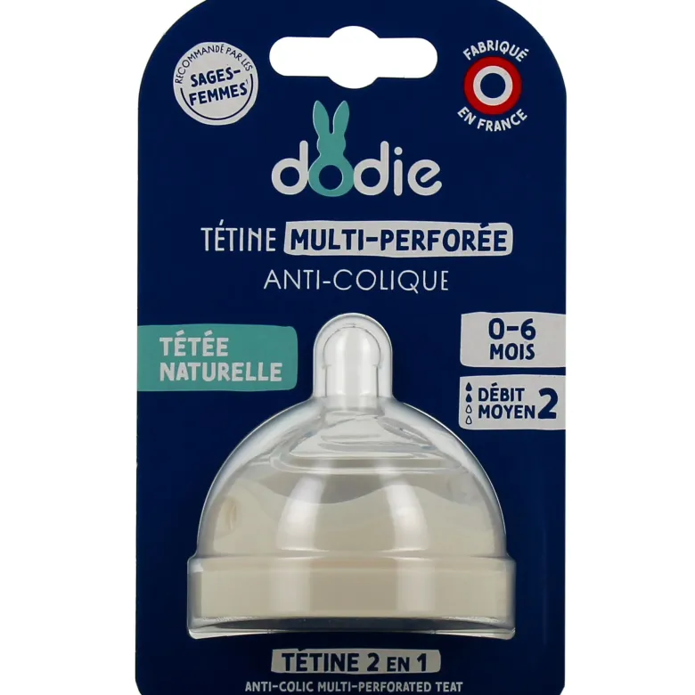 Tétine anti-colique multi-perforée Dodie - une tétine