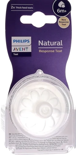 Tétine Natural Response Avent liquides épais 6 mois et + – lot de 2