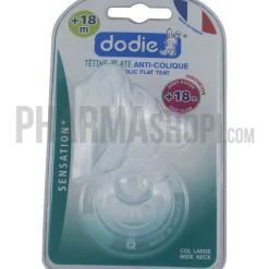 Tétine plate anti-colique débit rapide 18 mois+ Dodie - 2 tétines