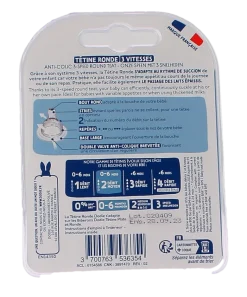 Tétine ronde 3 vitesses anti-colique col large 0-6 mois débit 2 Dodie - 2 tétines