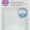 Tétines silicone anti-colique 6mois + débit liquide épais Luc et Léa - 2 tétines