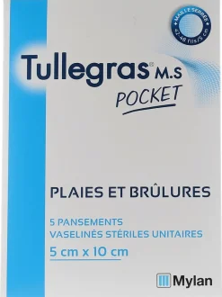 Tullegras M.S plaies et brûlures pocket 5x10cm Mylan - boîte de 5 pansements