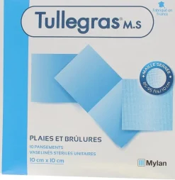Tulle gras vaselinés Mylan – 10 pansements 10x10 cm