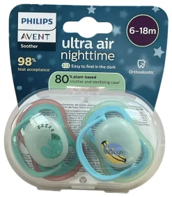Ultra air nighttime sucettes 6-18 mois Avent - lot de 2 sucettes