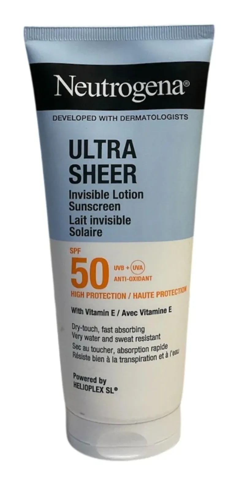 Ultra Sheer Lait corps invisible solaire SPF50 Neutrogena - tube de 200ml