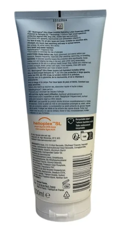 Ultra Sheer Lait corps invisible solaire SPF50 Neutrogena - tube de 200ml