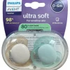 Ultra soft sucette 0-6mois Avent - lot de 2 sucettes