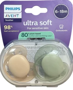 Ultra soft sucette 6-18mois Avent - lot de 2 sucettes