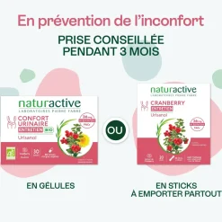 Urisanol cranberry entretien Naturactive - boîte de 20 sticks