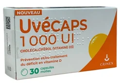 Uvécaps 1000 UI Crinex - boite de 30 capsules molles