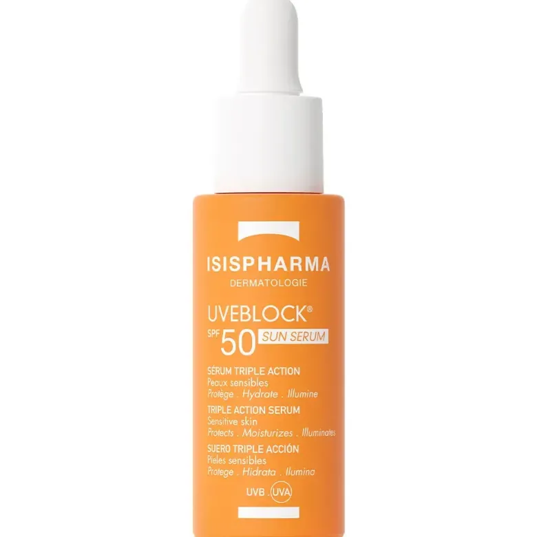 Uveblock SPF50 sérum triple action Isispharma - flacon-pipette de 28ml