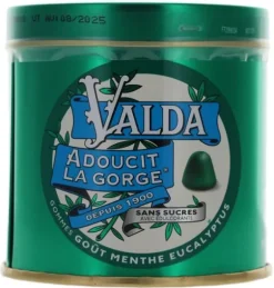 Valda Gommes menthe et eucalyptus sans sucre