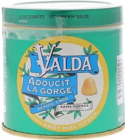 Valda pastilles miel citron sans sucre - boite de 140g