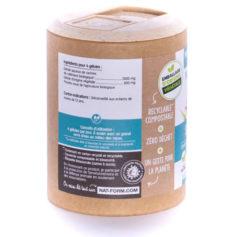 Valériane Bio Ecoresponsable Nat&Form - boite de 200 gélules